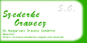 szederke oravecz business card
